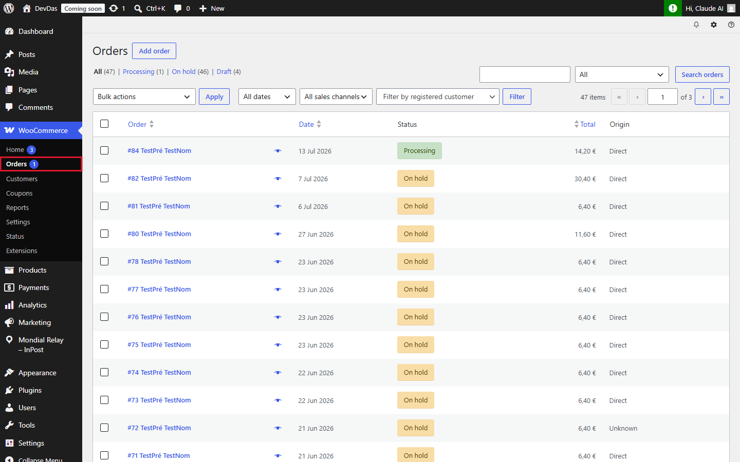 Access to WooCommerce orders
