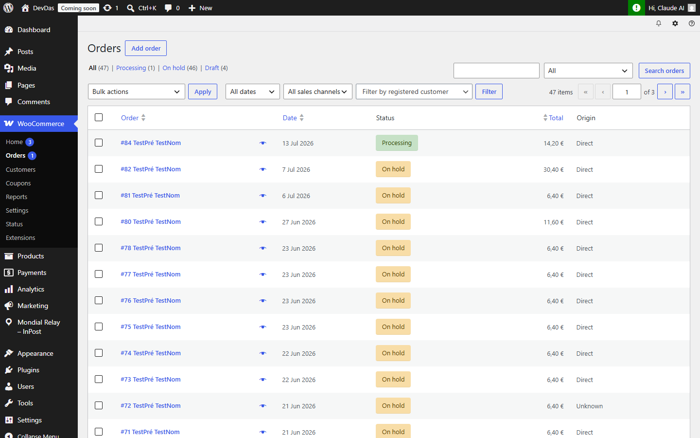 Access to Bulk creation menu