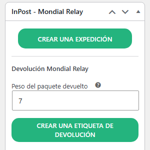 Botón Crear un envío