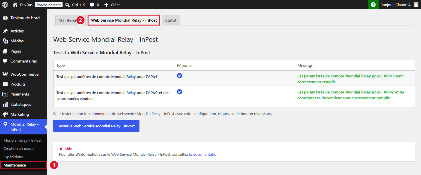 Test du Web Service Mondial Relay - InPost