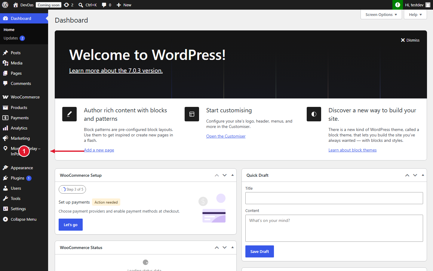 Mondial Relay – InPost menu in the WordPress back-office